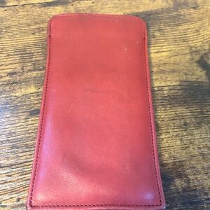Coach Red Leather Eyeglasses case large 7220